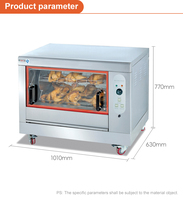 Machine à rôtir le poulet commerciale en acier inoxydable, rôtissoire électrique pour restaurant