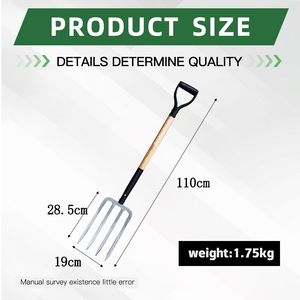 Ventas calientes F115 herramientas personalizadas Excavación agricultura jardín Horquilla de acero con mango de madera - Product Image 2