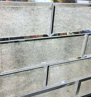Custom Size Antique Mirror Glass Tiles for Wall Decor Vintage Style Decorative Mirror Sheets for Home Hotel Bar Interior Design