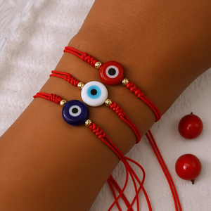 Pulsera Go2boho de Hilo Rojo con Ojo Turco, Cordón Ajustable de Vidrio Nazar para Protección con Cuenta Dorada, Amuleto de la Suerte y Regalo de Amistad - Product Image 6
