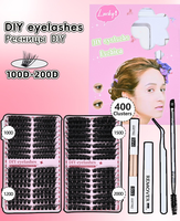 Cils individuels DIY en grappes, faux cils segmentés de 9 mm à 16 mm, deux plateaux grande capacité, vente en gros de cils en vrac