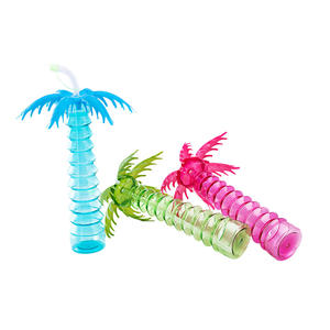Gobelet à paille fantaisie en plastique de 15 oz en forme de palmier avec logo personnalisé 6*28cm pour la plage et les fêtes hawaïennes - Product Image 3