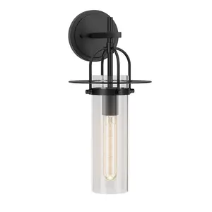 Farmhouse Lampu Dinding Logam Industrial, Tempat Lampu Dinding Kaca Bening Sconce untuk Ruang Tamu Kamar Tidur Kamar Mandi