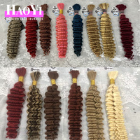 Cabello Humano Virgen al por Mayor 12A para Trenzas, Cabello Pre-estirado sin Procesar a Granel # Cabello Afro Rizado en Paquetes para Trenzas, Ondas Profundas, 2 Unidades