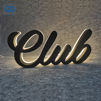 Enseignes LED 3D personnalisées rétroéclairées en or, argent, miroir, acier inoxydable – Lettres électroniques pour enseignes murales intérieures rétroéclairées pour entreprises et magasins