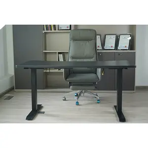 Mobilier de bureau professionnel d'usine 3 Segments double moteur avec cadre de bureau debout réglable en hauteur manuelle