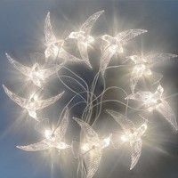 Lustres suspendus en acrylique LED en forme d'oiseau, lot de 10 pièces, IP55, alimentation AC, pour mariages, baby showers et événements