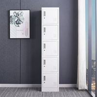 Armoire métallique à 5 portes, casier en acier, designs d'armoires verticales en acier