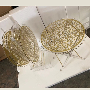 2022 venta al por mayor de fábrica de diseño moderno plegable acrílico mesa de centro redonda para sala de estar muebles para el hogar - Product Image 1