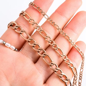 Chaîne classique Figaro en acier inoxydable, largeur 3mm/4.5m/6mm, collier long couleur or Rose pour hommes et femmes, bijoux - Product Image 6