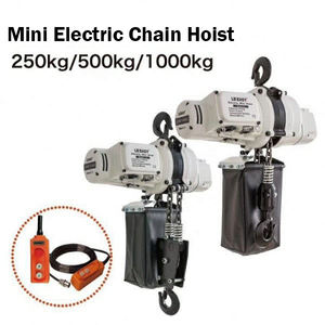 Lampu kualitas tinggi menimbang satu fase Mini 110V/220V rantai listrik <span class=keywords><strong>Hoist</strong></span> <span class=keywords><strong>250kg</strong></span> 500kg 1ton untuk mengangkat barang pasokan pabrik - Product Image 3