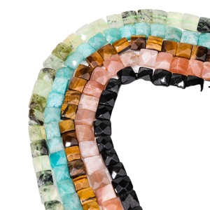 Venta al por mayor AAA grado hecho a mano DIY joyería <span class=keywords><strong>accesorios</strong></span> Natural <span class=keywords><strong>aguamarina</strong></span> amatista cuentas cuadradas turmalina collares semiacabados - Product Image 1