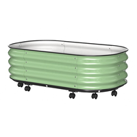 Jardinière surélevée en métal pour l'extérieur, avec système d'auto-arrosage, pour plantes à racines profondes, sur roulettes, pour légumes