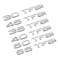 Autocollant Emblème Lettres Latérales de Voiture 4x4 TFSI 3D ABS Noir Argent 25 30 35 40 45 50 55 pour Coffre