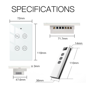 Interrupteur intelligent WiFi RF433 US LangYeao à 2 boutons pour rideaux, panneau tactile pour volets roulants, stores, 600W, compatible avec <span class=keywords><strong>Tuya</strong></span> Alexa Google Home - Product Image 6