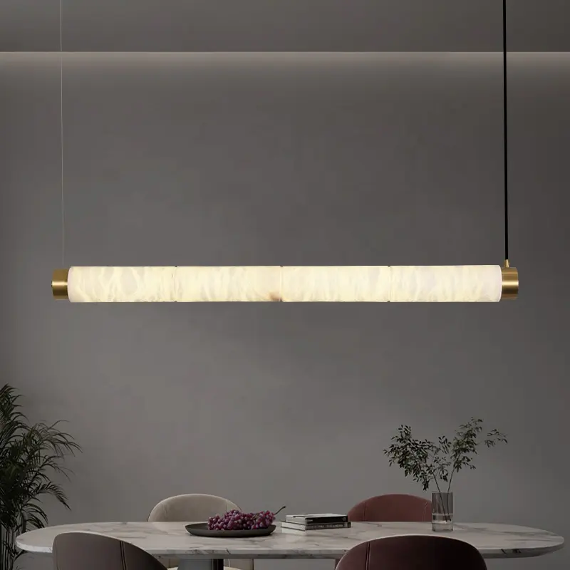 Creatieve Moderne Minimalistische Kroonluchter Albast Strip Light Luxe Led Nordic Woonkamer Hanglamp