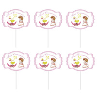 Décorations de baptême roses comprenant une bannière de première communion, un toile de fond et des ballons « Dieu bénisse » pour la décoration de la première communion des filles.