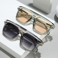 Lunettes de soleil carrées semi-transparentes dégradées multicolores personnalisées OEM ODM pour femmes – Idéales pour les vacances, le shopping, les activités de plein air, la conduite et la plage
