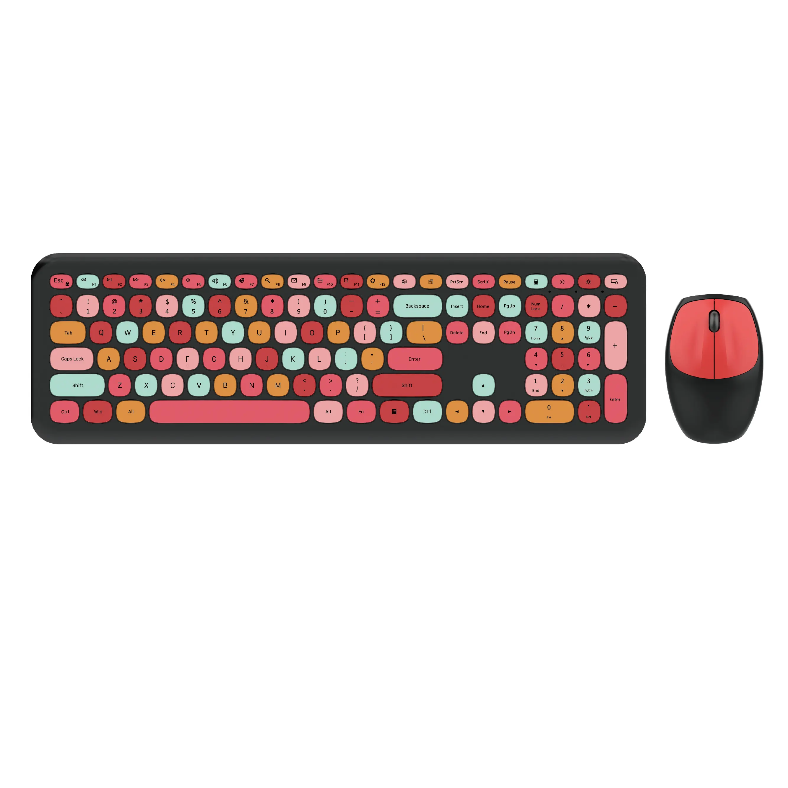 MOFii mouse keyboard nirkabel, kombinasi berbagai warna dan tangan kiri dan kanan untuk kantor