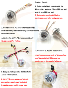 Tự động vui chơi giải trí công bằng đèn LED lập trình 24V chiếu sáng ngoài trời IP68 pixel Dot cho công viên giải trí - Product Image 6