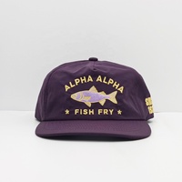 Topi Nylon Anti Air Grosir Pabrik, Pinggiran 9cm, Ungu, 5 Panel, Tanpa Struktur, dengan Logo Bordir, Snapback Cap Custom