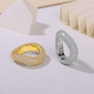 Bague en argent sterling S925 pavée de zircons, modèle 2026, très tendance, pour femme, luxueuse, polyvalente, bicolore, pour banquets - Product Image 6