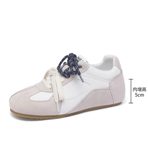 Zapatillas deportivas para mujer, zapatos para aumentar la altura con diseño de empalme multicolor. - Product Image 6