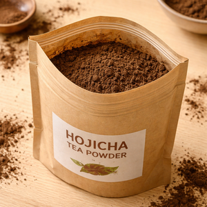 Poudre de thé vert Hojicha torréfié instantané, biologique, pur et naturel, marque privée - Product Image 1
