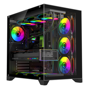Esgaming cao cấp chống bụi rỗng giữa tháp Bảng <span class=keywords><strong>PC</strong></span> trường hợp 4 vít Tempered Glass chơi game CPU vỏ tủ cho máy tính để bàn máy tính - Product Image 3