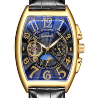 Montre mécanique de luxe pour homme GUCAMEL G065, entièrement automatique, tourbillon, réserve de marche, cadran en cristal saphir, bracelet en acier inoxydable