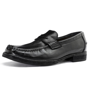 Zapatos de Vestir Negros de Cuero Genuino con Punta Redonda, Sin Cordones, Acolchados, para Todas las Temporadas, Suela de Goma, Entresuela de EVA, Envío Directo - Product Image 4