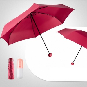 19 Inch Manual Five-Folding Windproof Travel Umbrella with UV Protection Black Coating - Product Image 4