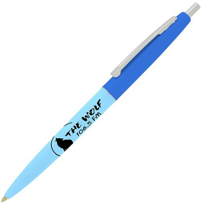 Stylo publicitaire personnalisé avec logo, action rétractable, finition chromée, corps en plastique, impression sérigraphique, vente en gros - Product Image 2