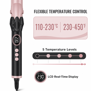 <span class=keywords><strong>Plancha</strong></span> de Pelo Eléctrica Portátil de Aluminio de Alta Calidad para Mujer, con Pantalla LED de Temperatura, Iónica, PTC, Calentamiento Rápido, 25 mm - Product Image 2