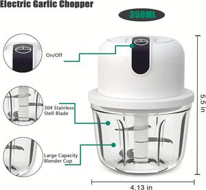 Trend Electric USB Mini Multi-Use Fruit <b>Vegetable</b> Garlic Grater <b>Chopper</b> Stainless Steel Blade 250ml Capacity Eco-Friendly Tool - Product Image 2