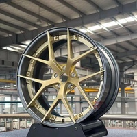 Rines de Aleación Forjados de 2 Piezas en Oro Personalizados de 17" 18" 19" 20" 21" 22" Pulgadas 5x112 5x114.3 5x120 para BMW M2 M3 M4 Benz Audi Porsche