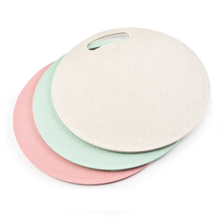 Eco-Friendly Custom Size round Cutting Board Easy Clean Wheat Material PP and PC Kitchen Chopping Blocks for Home Use