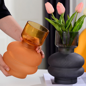 Aeofa-jarrón <span class=keywords><strong>de</strong></span> <span class=keywords><strong>flores</strong></span> con vela o Flor, florero negro alto hecho a mano - Product Image 4