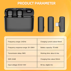J13 Âm Thanh Di Động Video Receiver <span class=keywords><strong>Mini</strong></span> Không Dây Ve Áo Microphone Loại C Sạc Trường Hợp Cho Android Vlog Phỏng Vấn Live Streaming - Product Image 6