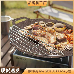 Outdoor Camping Grill Pan Stainless Steel Detachable Oil Filter Anti Scorched Portable Multifunctional Barbecue Frying Pan - Product Image 3
