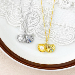 จี้เปลือกหอยเพทายธรรมชาติทำจากเงินสเตอร์ลิง S925เครื่องประดับแฟชั่น - Product Image 5