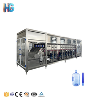 Machine d'embouteillage d'eau minérale haute vitesse 600 BPH pour bouteilles de 5 gallons, ligne de remplissage et d'emballage de barils de 20 L pour usine
