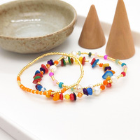 Bracelet Bohème Perlé KKBEAD pour Femme, Multicolore, Coquillages, Perles, Pierres, Plaqué Or, Empilable, Bijou Tendance pour les Vacances