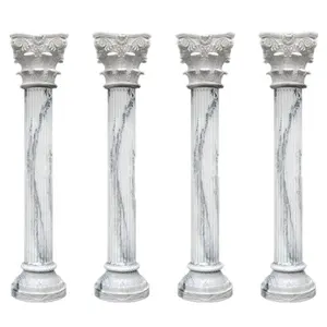 यूरोपीय शैली हाथ नक्काशीदार फूल सफेद पत्थर स्तंभ टोपियां