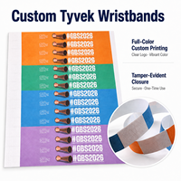 Bracelets Tyvek personnalisés, jetables, pour événements, avec logo imprimé en couleur, bracelets de sécurité pour festivals, fabricant OEM