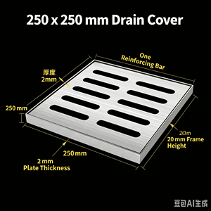 Grille de drainage carrée interchangeable en acier inoxydable galvanisé, anti-corrosion et durable, pour caniveaux de passerelles, plusieurs normes - Product Image 4