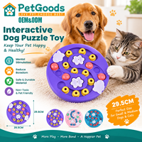 Piring Makan Plastik Puzzle Bunga untuk Anjing Kucing, Alat Latih IQ Interaktif, Dispenser Camilan dengan 8 Kompartemen Kelopak dan Pusat Berputar