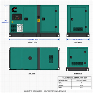 Générateur diesel Cummins Weichai d'origine, 50KVA, 125KVA, 150KVA, groupe électrogène silencieux pour centre de données, hôtel, alimentation de secours commerciale - Product Image 4