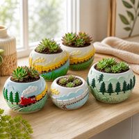 Moule en silicone durable de qualité supérieure pour pot de plante en plâtre avec démoulage facile pour projets d'artisanat