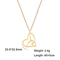 Joyería para Deportes, Ejercicio, Gimnasia, Aniversario, Collares con Cadena de Eslabones y Colgante de Acero Inoxidable Dorado, Sencillo, a la Moda